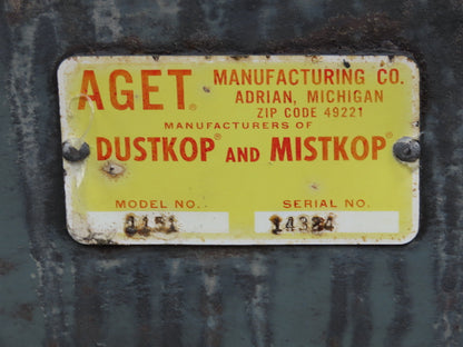 Aget 1151 Dustkop Cyclone Dust Collector 1.5Hp 1000 CFM 230/460V 6" Inlet