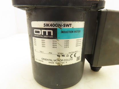 Oriental 5IK40GN-SWT Induction Motor 40W 1600 RPM 200/220/230V 3PH Pinion Shaft