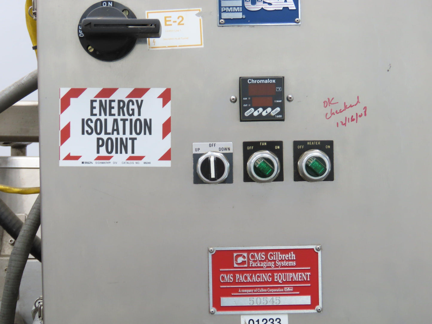 CMS Gilbreth Heat Tunnel Bottle Shrink Label Packaging Equipment 230V 3Ph