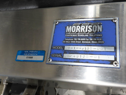 Morrison Bottle Filling Screw Feeder Puck/Capper 10-Head Rotary Unit