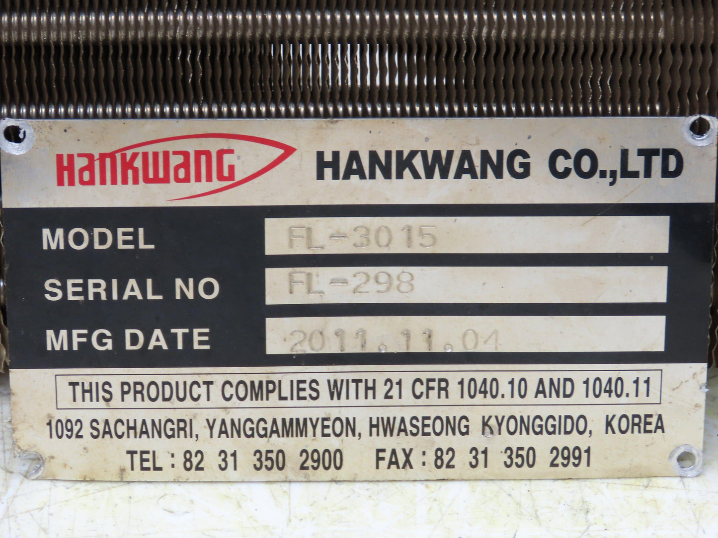 Hankwang FL-3015 Laser Cutter Radiator Coolant Unit 38x6"