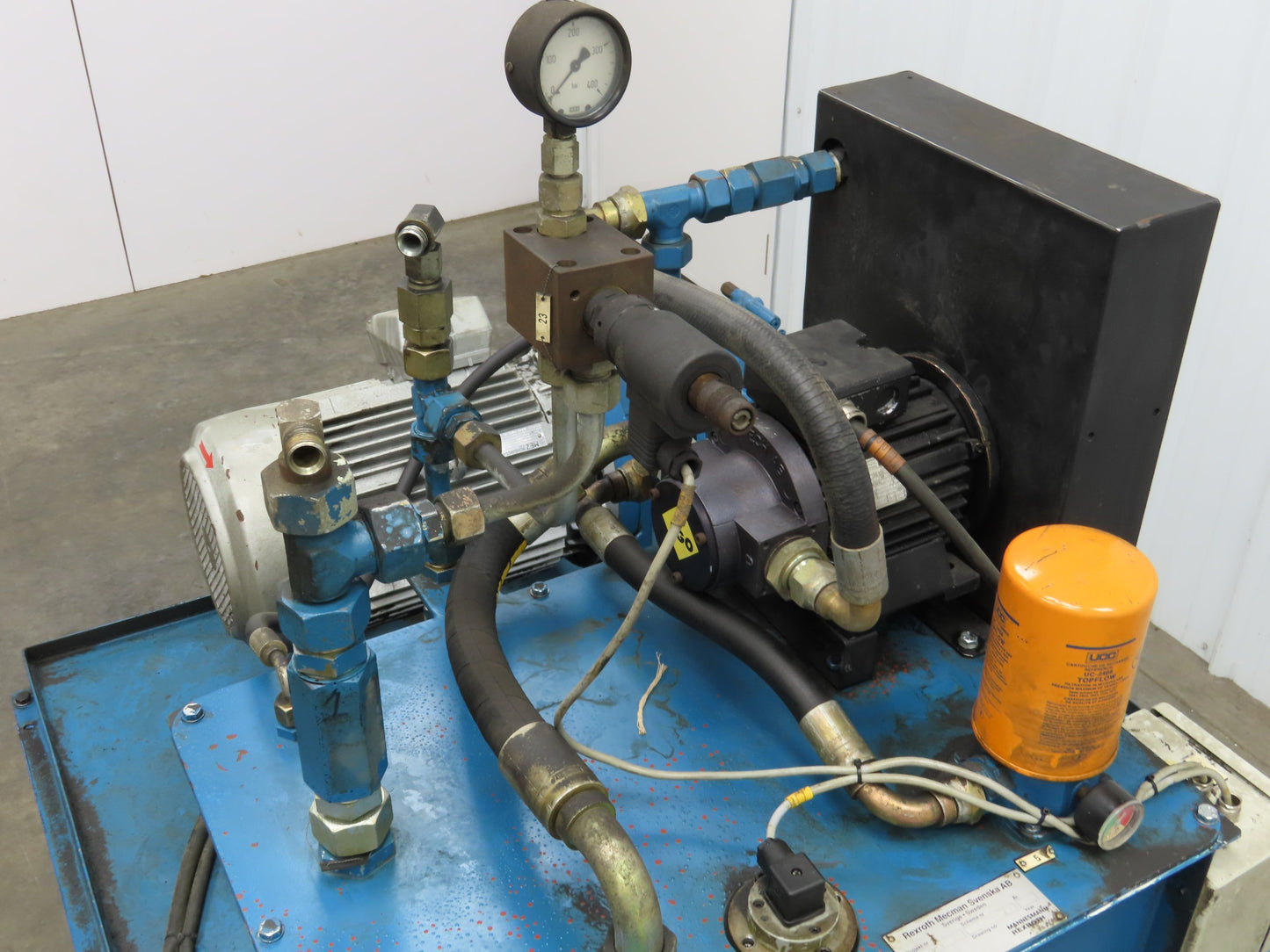 Rexroth A10VSO18DFR/31R Hydraulic Power Unit 20 Gal 7GPM 7.5Kw 400V Oilcooler