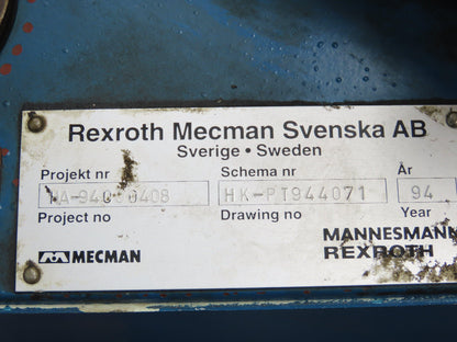 Rexroth A10VSO18DFR/31R Hydraulic Power Unit 20 Gal 7GPM 7.5Kw 400V Oilcooler