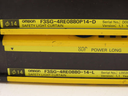 Omron F3SG-4RE0880P14-D Safety Light Curtain Set Receiver Emitter 880mm Set