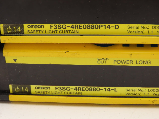 Omron F3SG-4RE0880P14-D Safety Light Curtain Set Receiver Emitter 880mm Set