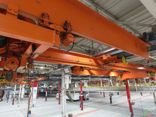 Cleveland Tramrail 10 Ton Double Girder Underhung Bridge Crane 45' 10" Span
