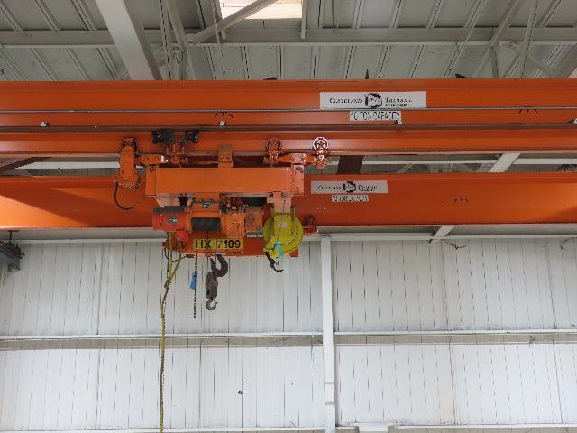 Cleveland Tramrail 10 Ton Double Girder Underhung Bridge Crane 45' 10" Span