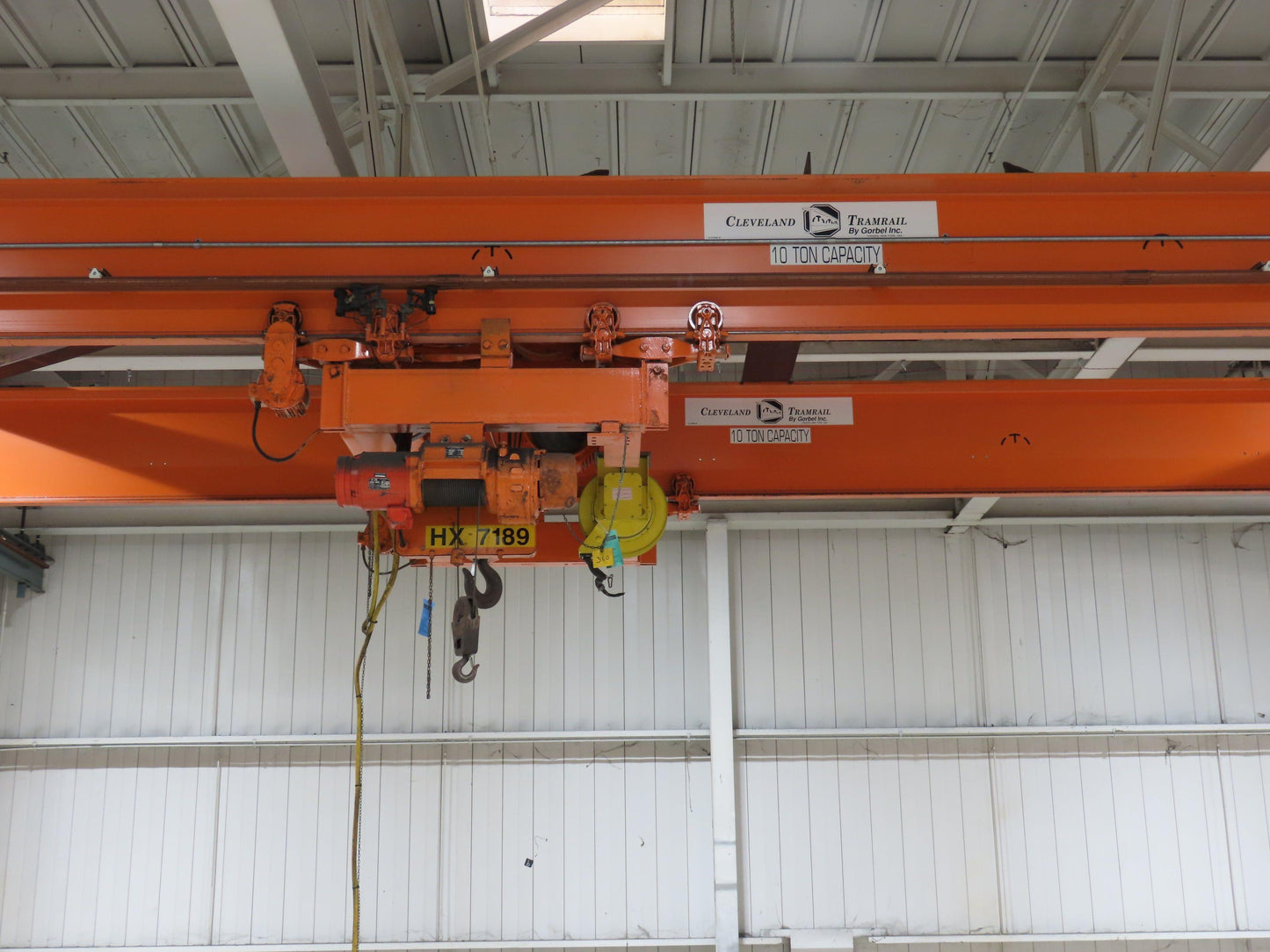 Cleveland Tramrail 10 Ton Double Girder Underhung Bridge Crane 45' 10" Span