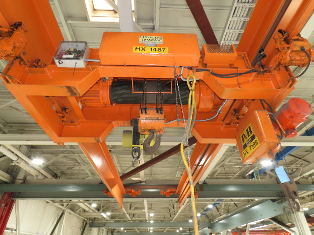 Cleveland Tramrail 10 Ton Double Girder Underhung Bridge Crane 45' 10" Span