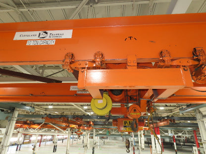 Cleveland Tramrail 10 Ton Double Girder Underhung Bridge Crane 45' 10" Span