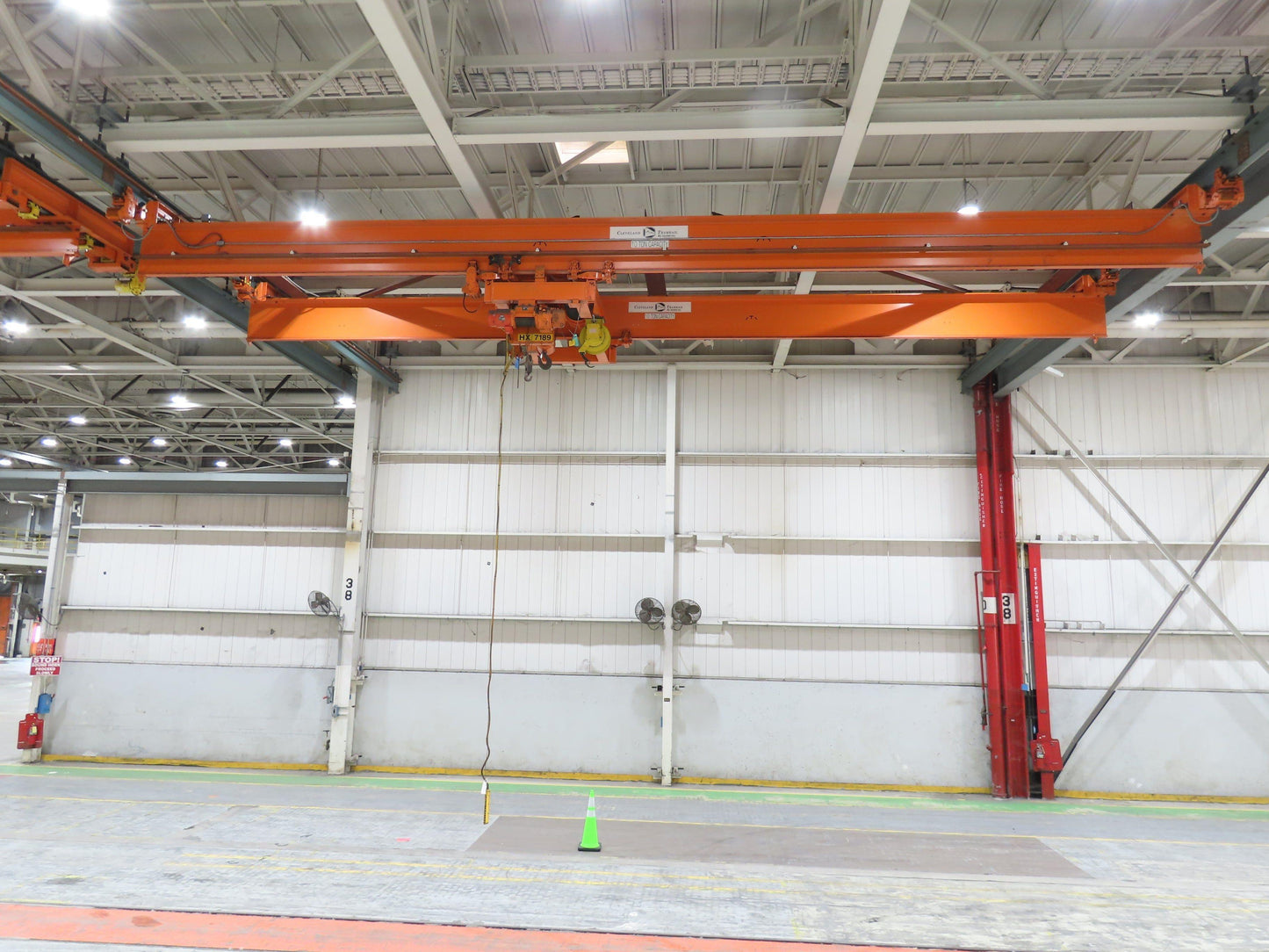 Cleveland Tramrail 10 Ton Double Girder Underhung Bridge Crane 45' 10" Span