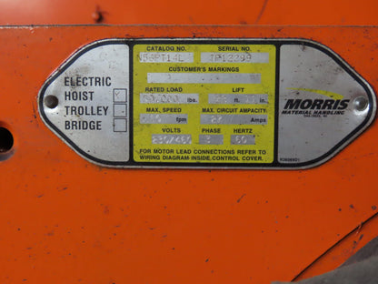 Cleveland Tramrail 25 Ton Double Girder Underhung Bridge Crane 45' 10" Span