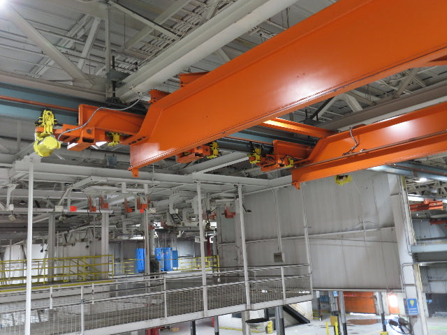 Cleveland Tramrail 25 Ton Double Girder Underhung Bridge Crane 45' 10" Span