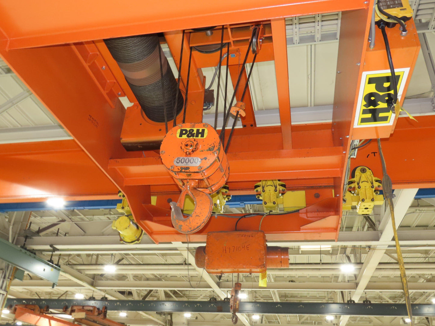 Cleveland Tramrail 25 Ton Double Girder Underhung Bridge Crane 45' 10" Span