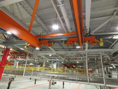 Cleveland Tramrail 25 Ton Double Girder Underhung Bridge Crane 45' 10" Span