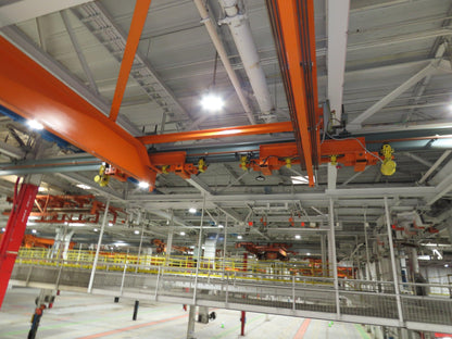 Cleveland Tramrail 25 Ton Double Girder Underhung Bridge Crane 45' 10" Span