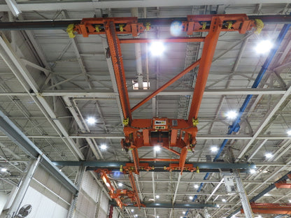 Cleveland Tramrail 25 Ton Double Girder Underhung Bridge Crane 45' 10" Span