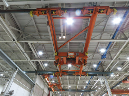 Cleveland Tramrail 25 Ton Double Girder Underhung Bridge Crane 45' 10" Span