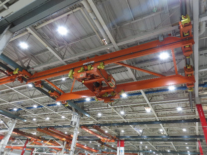 Cleveland Tramrail 25 Ton Double Girder Underhung Bridge Crane 45' 10" Span