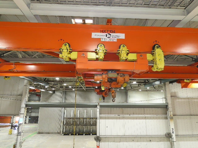Cleveland Tramrail 25 Ton Double Girder Underhung Bridge Crane 45' 10" Span