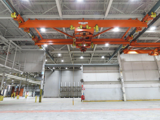 Cleveland Tramrail 25 Ton Double Girder Underhung Bridge Crane 45' 10" Span