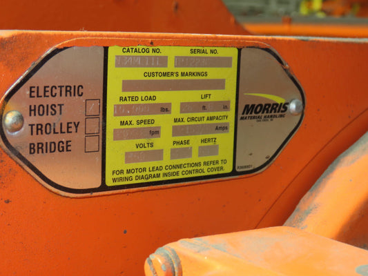 Cleveland Tramrail P&H 5 Ton Double Girder Underhung Bridge Crane 28' Span