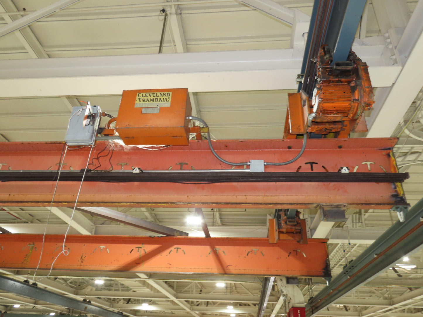 Cleveland Tramrail P&H 5 Ton Double Girder Underhung Bridge Crane 28' Span