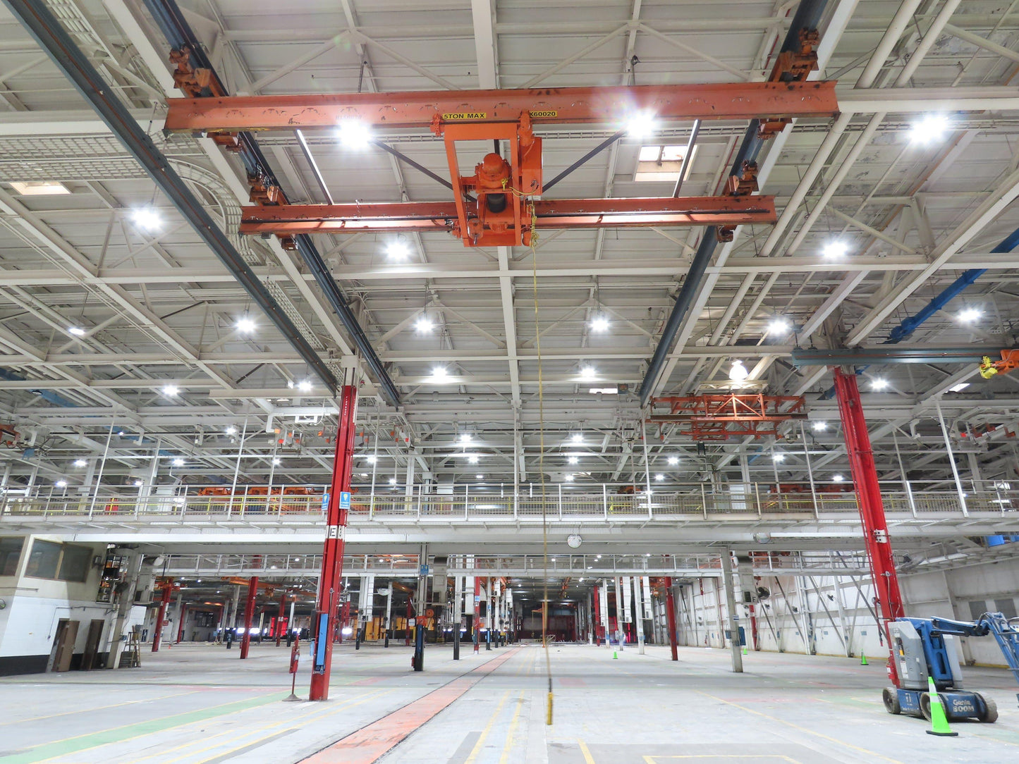 Cleveland Tramrail P&H 5 Ton Double Girder Underhung Bridge Crane 28' Span