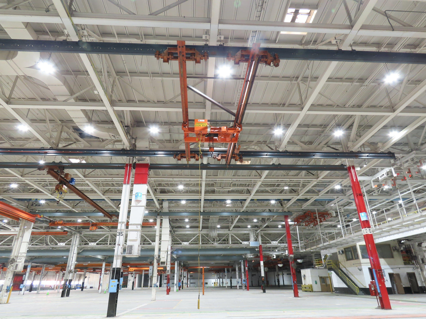 Cleveland Tramrail P&H 5 Ton Double Girder Underhung Bridge Crane 28' Span