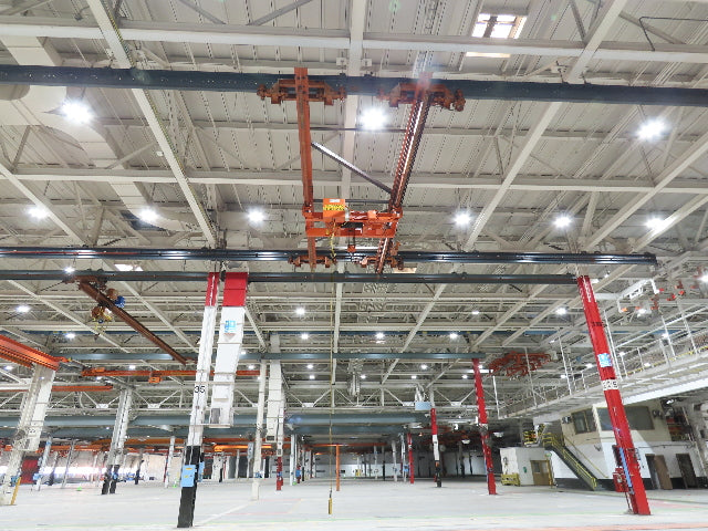 Cleveland Tramrail P&H 5 Ton Double Girder Underhung Bridge Crane 28' Span