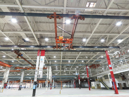 Cleveland Tramrail P&H 5 Ton Double Girder Underhung Bridge Crane 28' Span