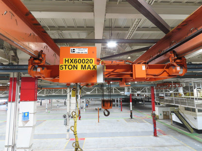 Cleveland Tramrail P&H 5 Ton Double Girder Underhung Bridge Crane 28' Span