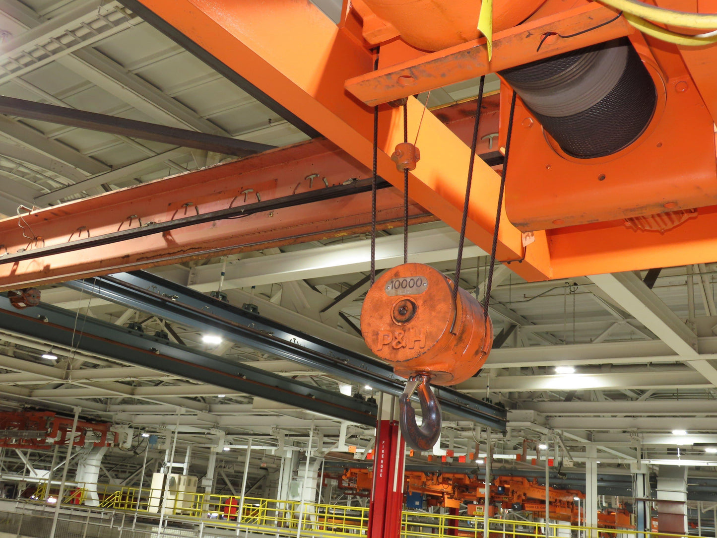 Cleveland Tramrail P&H 5 Ton Double Girder Underhung Bridge Crane 28' Span