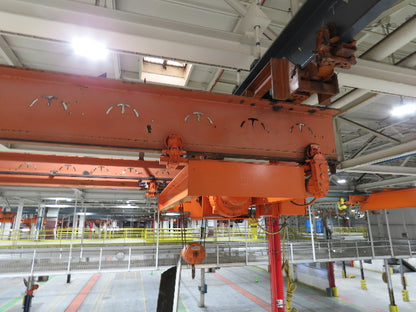Cleveland Tramrail P&H 5 Ton Double Girder Underhung Bridge Crane 28' Span