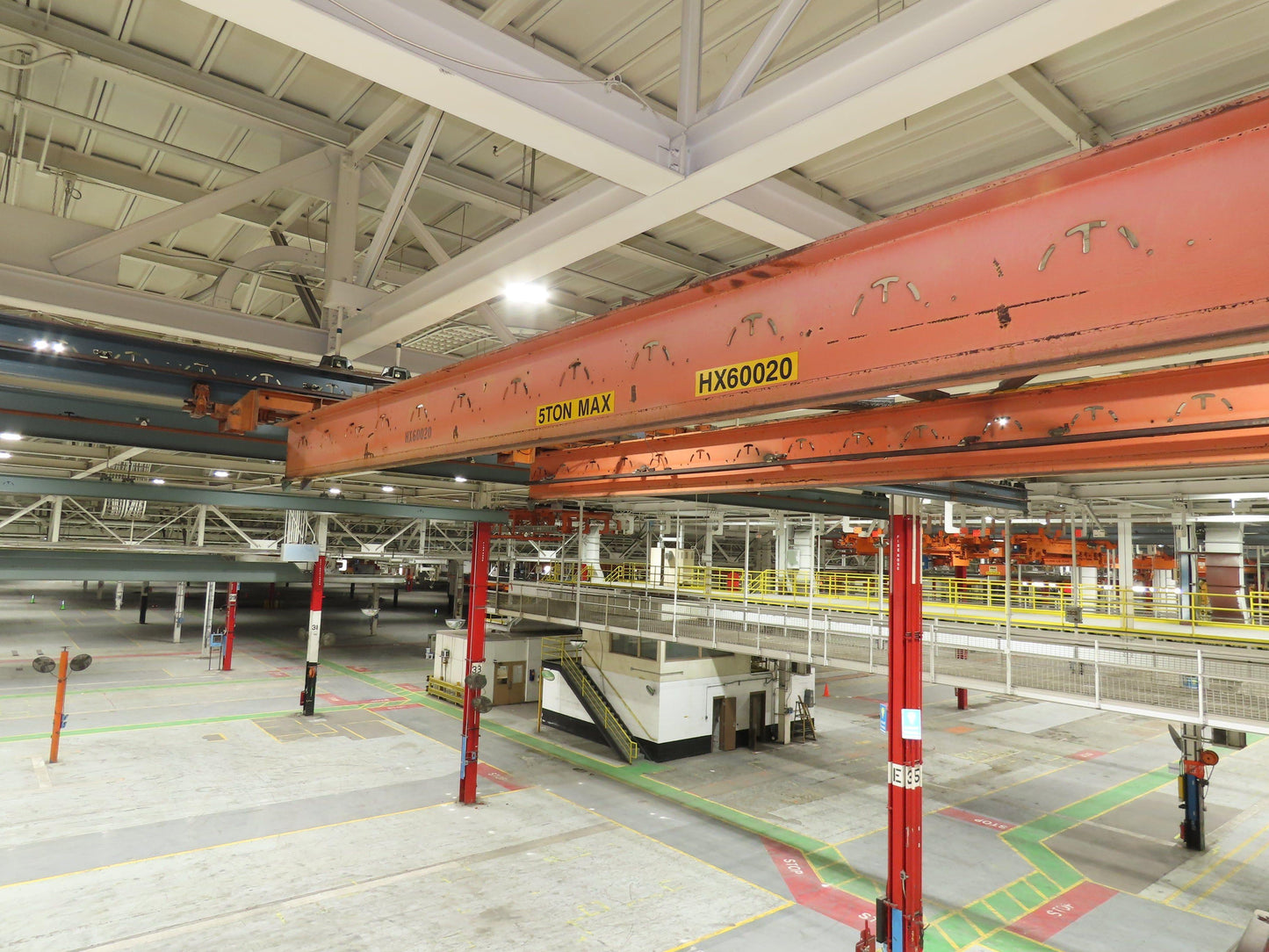 Cleveland Tramrail P&H 5 Ton Double Girder Underhung Bridge Crane 28' Span