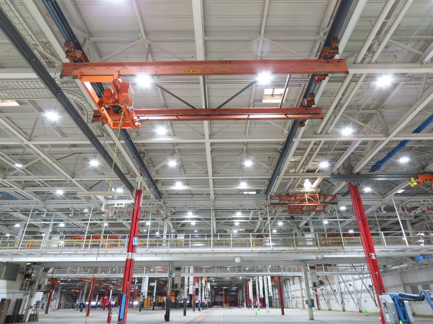 Cleveland Tramrail P&H 5 Ton Double Girder Underhung Bridge Crane 28' Span