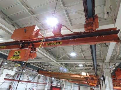 P&H 1 Ton Single Girder Underhung Bridge Crane 28' Span