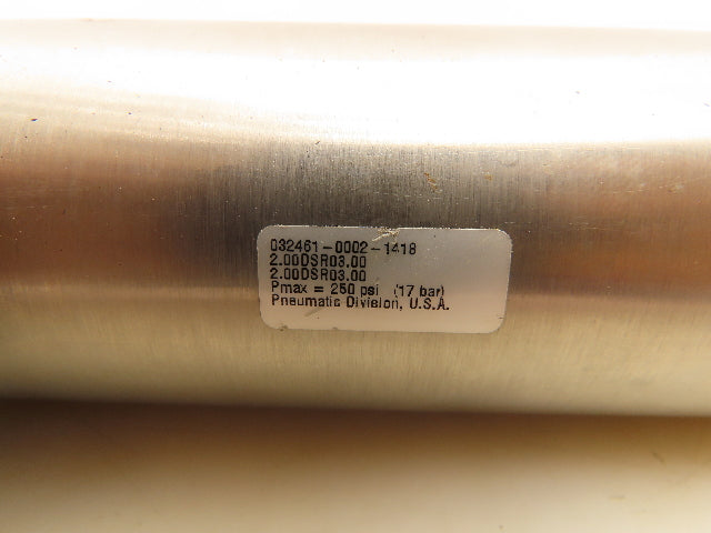 Parker 2.00DSR03.00 Double Acting Air Cylinder 250PSI 2"Bore 3"Stroke 1/2-20 UNF