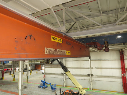 Cleveland Tramrail P&H 6 Ton Double Girder Underhung Bridge Crane 28' Span