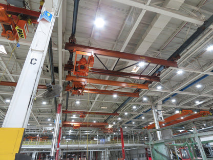 Cleveland Tramrail P&H 6 Ton Double Girder Underhung Bridge Crane 28' Span