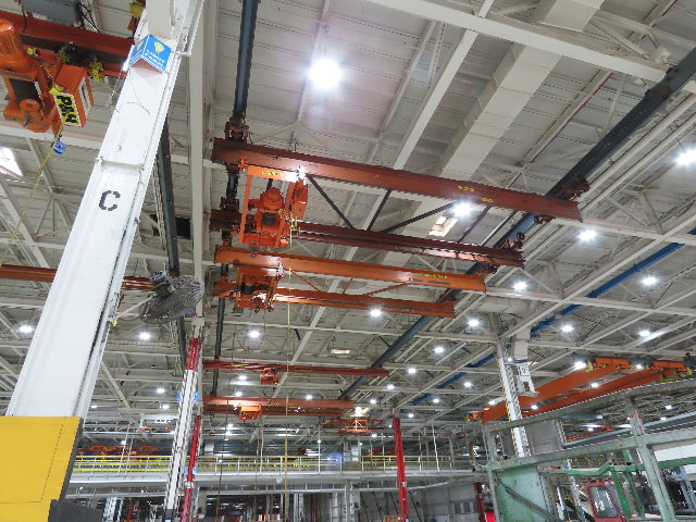 Cleveland Tramrail P&H 6 Ton Double Girder Underhung Bridge Crane 28' Span