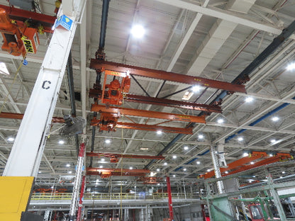 Cleveland Tramrail P&H 6 Ton Double Girder Underhung Bridge Crane 28' Span