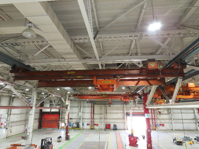 Cleveland Tramrail P&H 6 Ton Double Girder Underhung Bridge Crane 28' Span