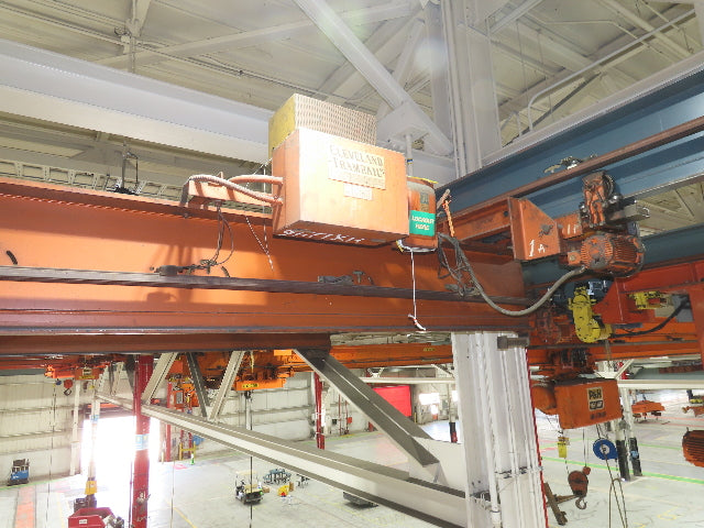 Cleveland Tramrail P&H 6 Ton Double Girder Underhung Bridge Crane 28' Span