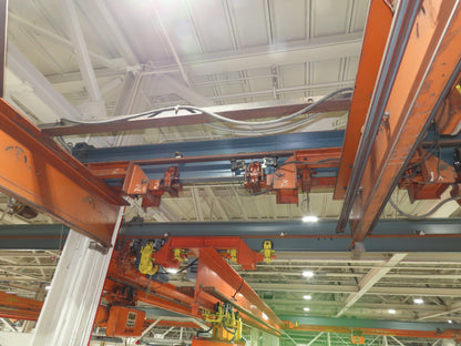 Cleveland Tramrail P&H 6 Ton Double Girder Underhung Bridge Crane 28' Span