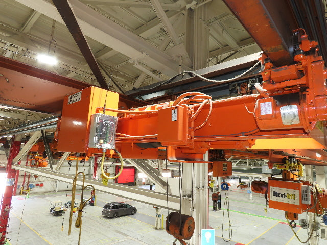 Cleveland Tramrail P&H 6 Ton Double Girder Underhung Bridge Crane 28' Span