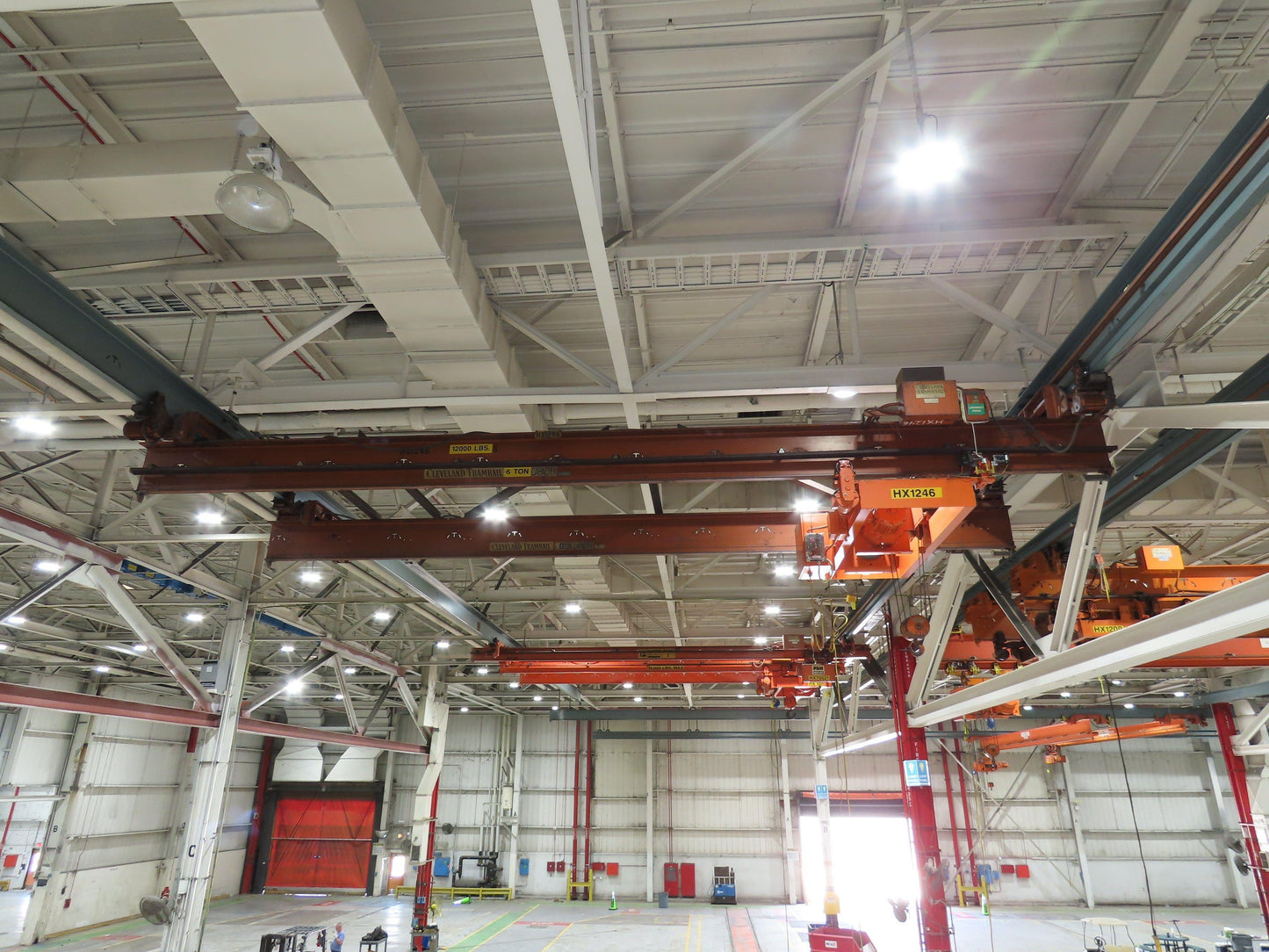 Cleveland Tramrail P&H 6 Ton Double Girder Underhung Bridge Crane 28' Span