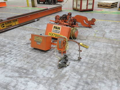 Cleveland Tramrail P&H 1 Ton Single Girder Underhung Bridge Crane 28' Span