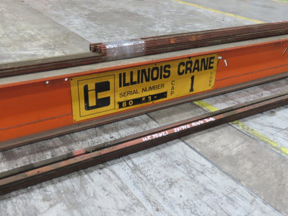 Cleveland Tramrail P&H 1 Ton Single Girder Underhung Bridge Crane 28' Span