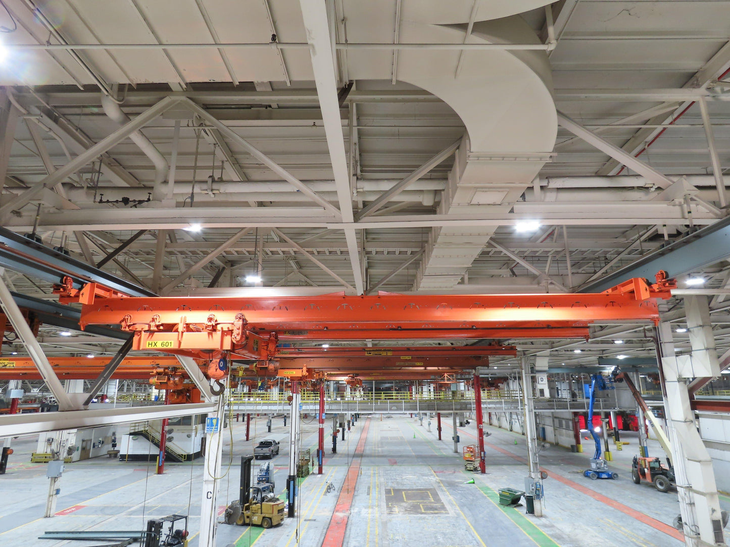 Cleveland Tramrail P&H 7.5 Ton Double Girder Bridge Crane 28' Span w/Remote